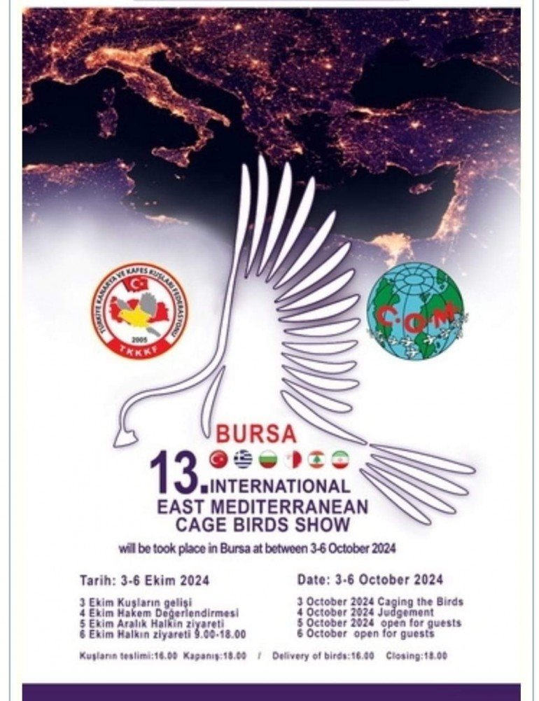 Doğu Akdeniz Ülkeleri Uluslararası Kafes Kuşları Yarışması 2024 Bursa